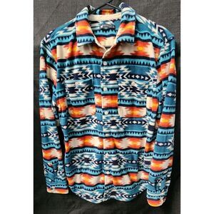 AZTEC Print Fleece Jacket Womens Sz Small Southwestern Snap-Button‎ RF Brand New